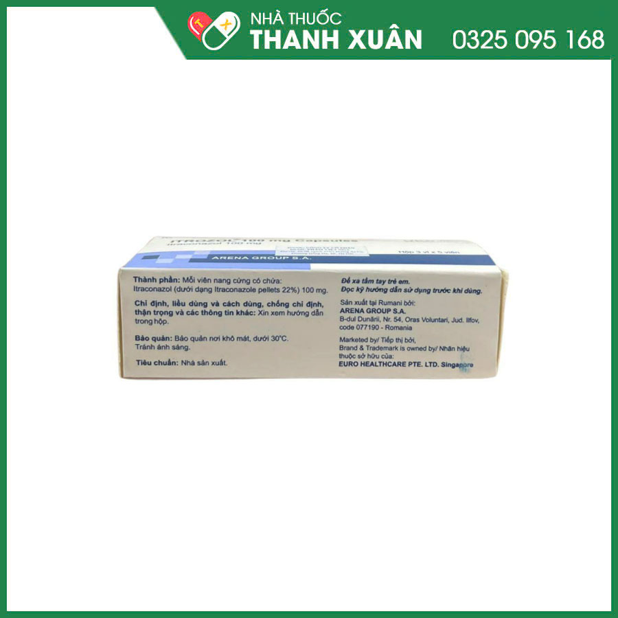 Itrozol 100mg capsules thuốc điều trị nhiễm nấm da, lang ben và nấm toàn thân